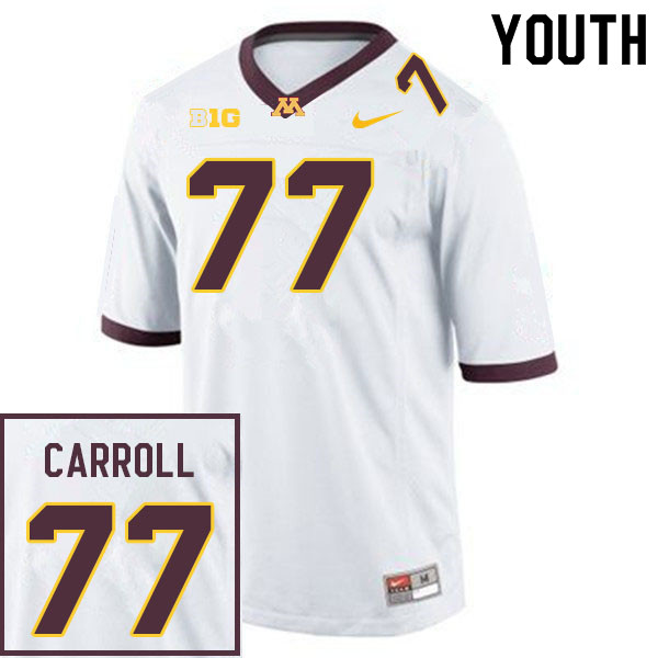 Youth #77 Quinn Carroll Minnesota Golden Gophers College Football Jerseys Sale-White